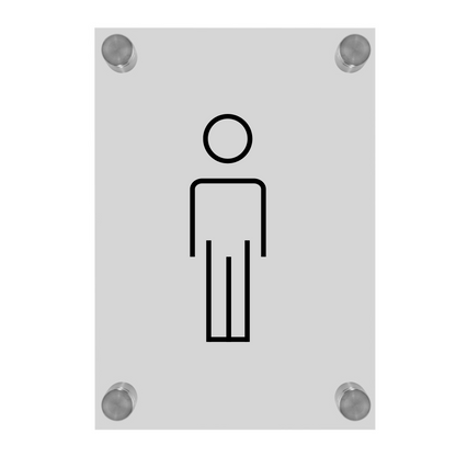 OptiV Clear Acrylic Male Toilet Sign