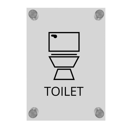 OptiV Clear Acrylic Gender Neutral Toilet Sign