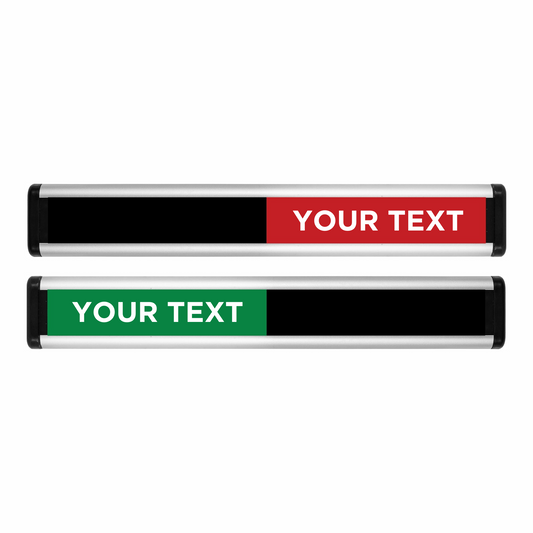 ViroSlide Custom Sliding Sign - Green / Red - 214 x 40mm | Viro Display