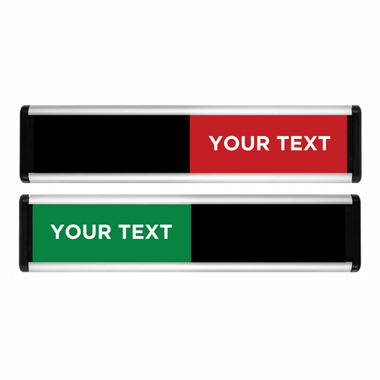 ViroSlide Custom Sliding Sign - Green / Red - 214 x 60mm | Viro Display