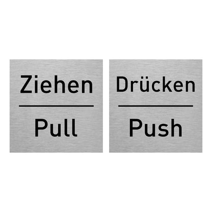 Drücken Ziehen Push Pull Aluminiumschild (2 Pack)