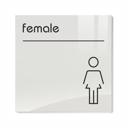 Opal Acrylic Female Toilet Sign | Viro Display