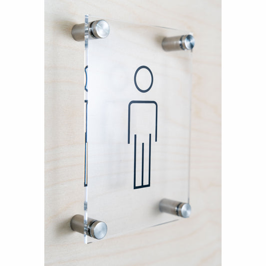 OptiV Clear Acrylic Male Toilet Sign