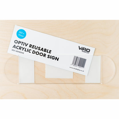 OptiV Reusable Acrylic Door Signs (Self-Adhesive)