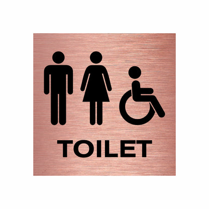 Panneau de toilettes accessibles aux hommes et aux femmes en aluminium mince